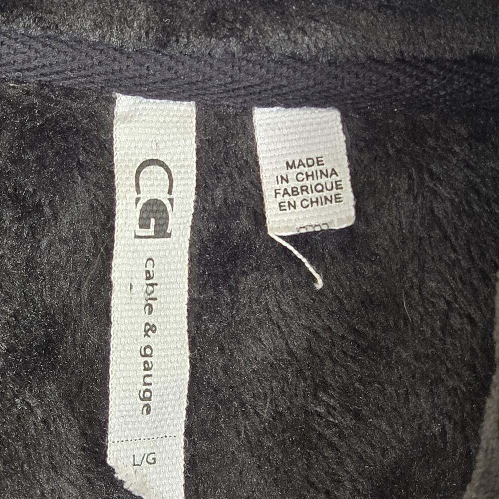 Cable & Guage LARGE Mock Neck Black Faux Fur Vest Soft Plush LAGENLOOK Cozy Goth - Picture 3 of 5
